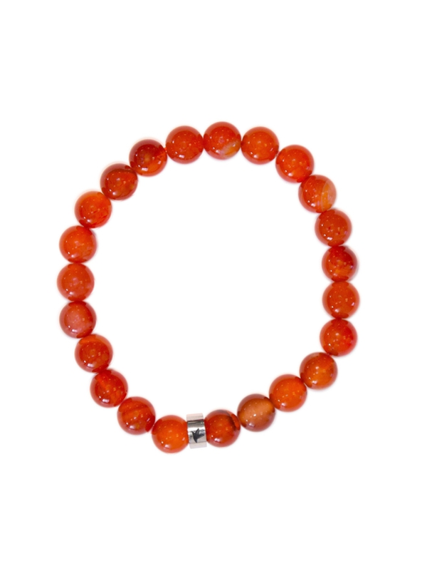 Bracelet Cornaline Perles rondes 8 mm