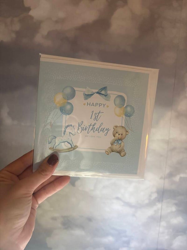 1st Birthday Card - Blue