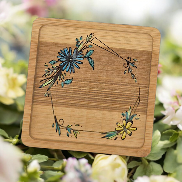 SOUS-VERRES COURONNE FLEURS