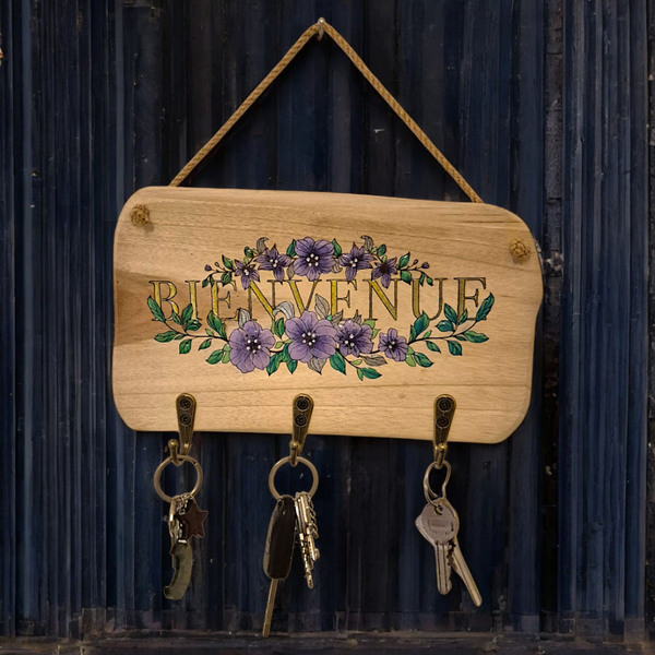 DÉCORATION MURALE PORTE-CLÉS BIENVENUE
