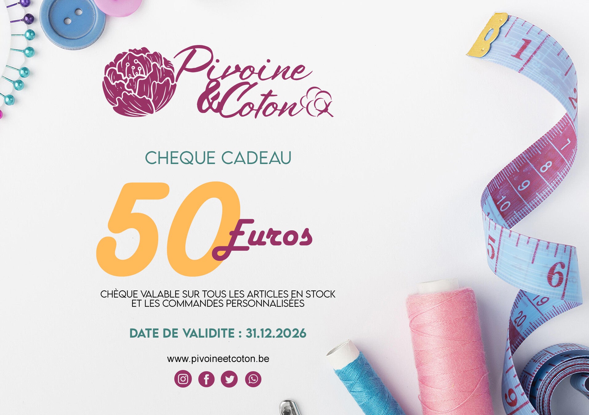 Chèque Cadeau - 50 euros
