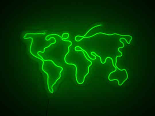 Neon Schild Wandlampe "Weltkarte Neo"