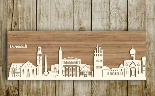 Darmstadt Skyline aus Holz