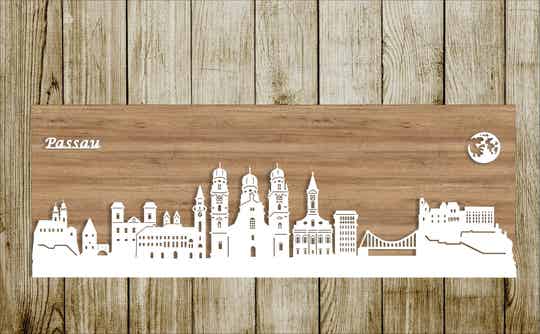 Passau Skyline aus Holz