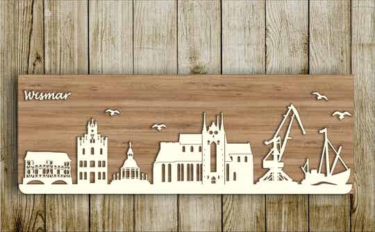 Wismar Skyline aus Holz