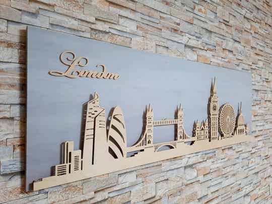 London Skyline aus Holz