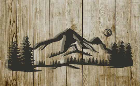 Berglandschaft Gebirge aus Holz 3D Effekt