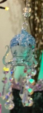 Blue Glass Octopus Suncatcher