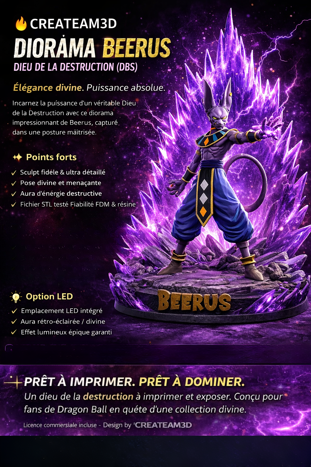 Diorama Beerus, Dieu de la Destruction (DBZ)