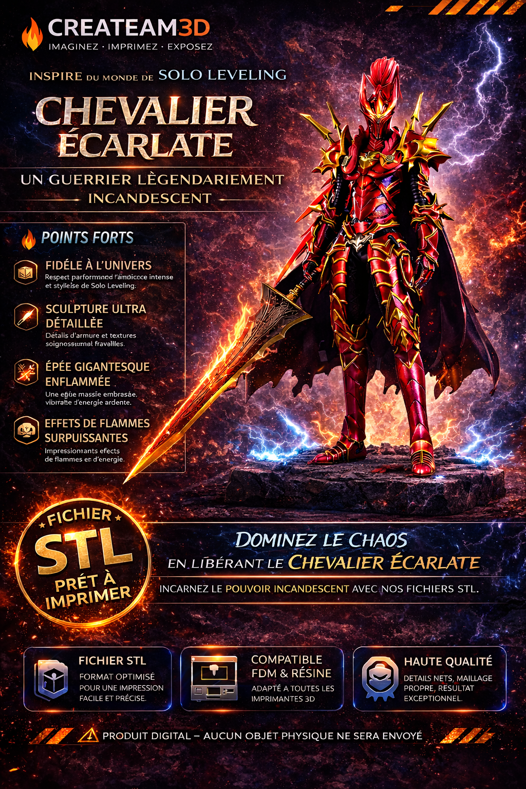 Chevalier Écarlate – Figurine Solo Leveling