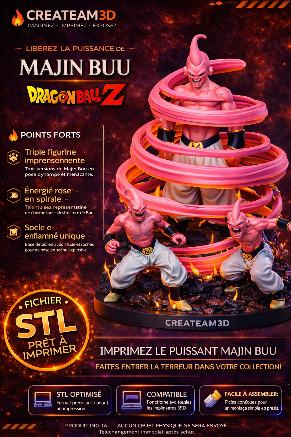 Pack STL Buu 3 perso