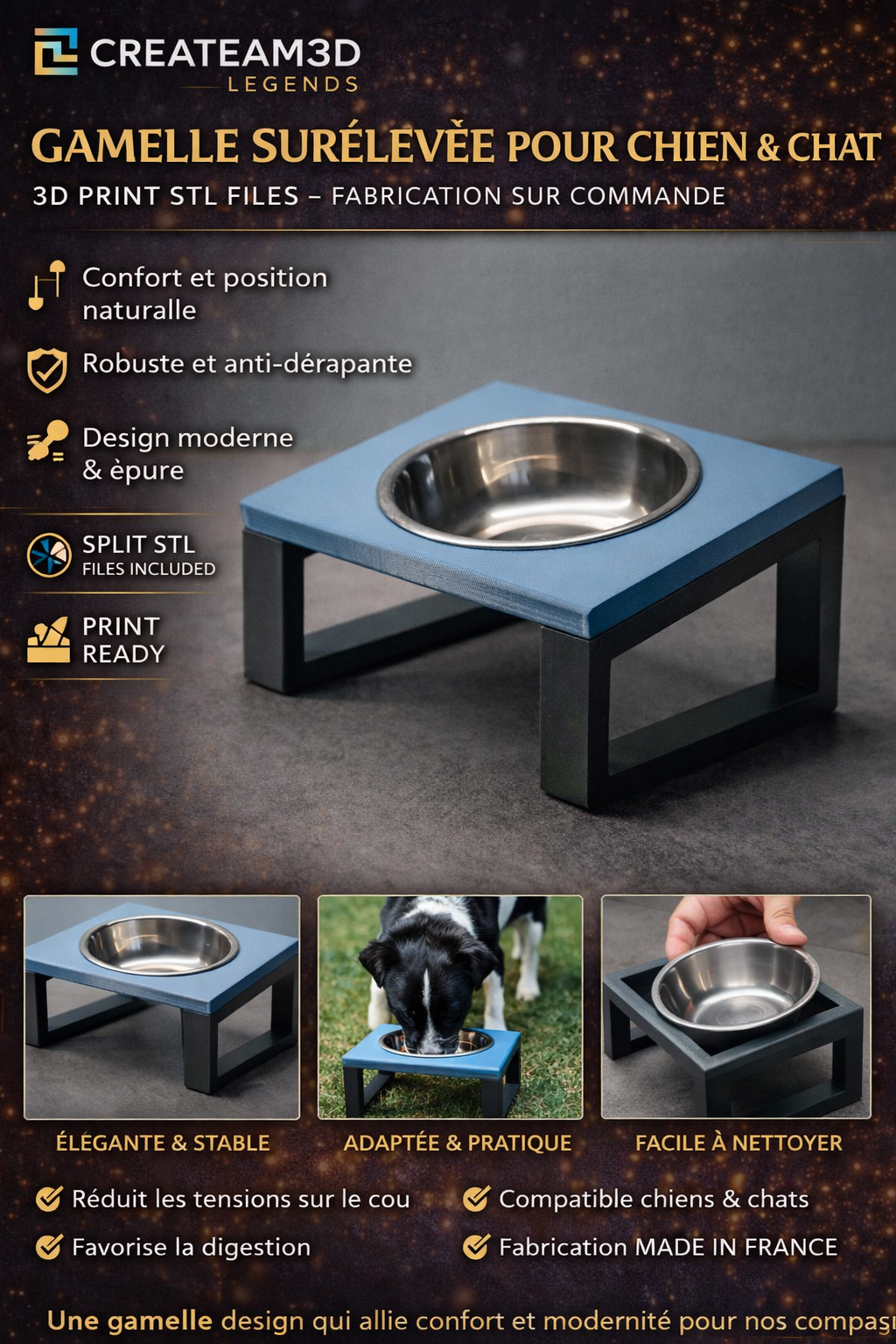 Support abrevoir sur-élever
