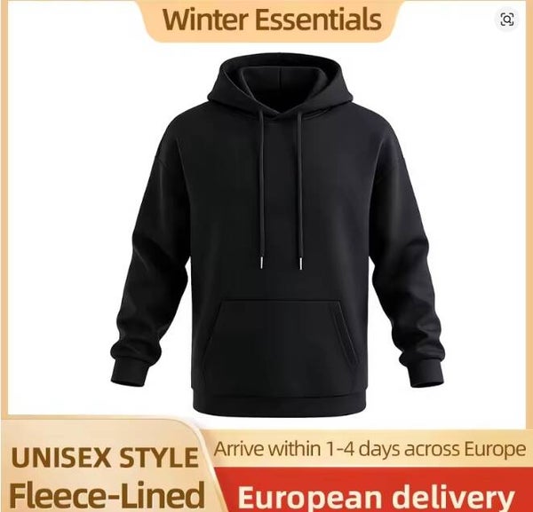 iężka bluza z kapturem unisex, ocieplana polarem, wkładana przez głowę, idealna na co dzień/do ciepła/do sportu, bluza z kapturem na jesień i zimę, męska bluza z kapturem.