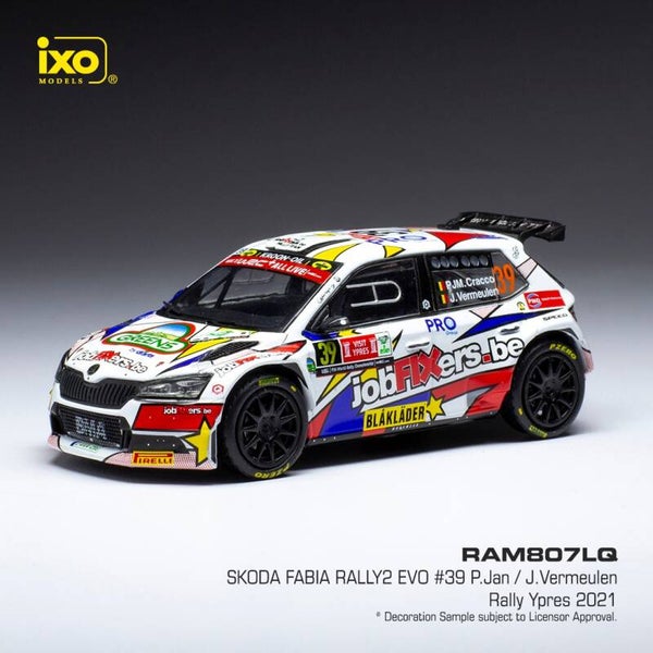 Modelauto 1:43 | IXO-Models RAM807LQ | Škoda Fabia Rally2 evo 2021 #39 - C.PJ. Michiel - V. Jasper