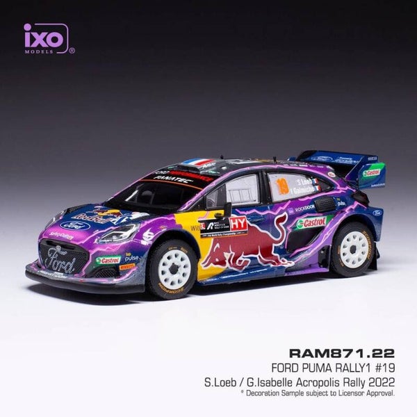 Modelauto 1:43 | IXO-Models RAM871.22 | Ford Puma Rally1 Hybrid 2022 #19 - S. Loeb  - G. Isabelle