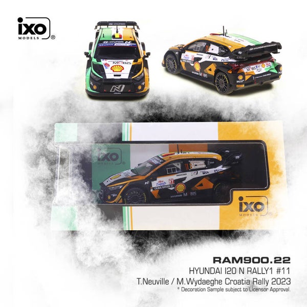 Modelauto 1:43 | IXO-Models RAM900.22 | Hyundai i20 N Rally1 Hybrid | Croatia Rally 2023 #11 - T.Neuville - W.Martijn