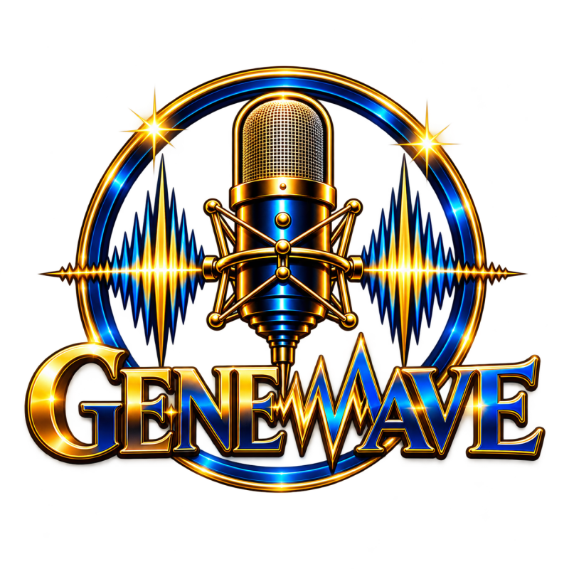 Genewave — златен и син микрофон