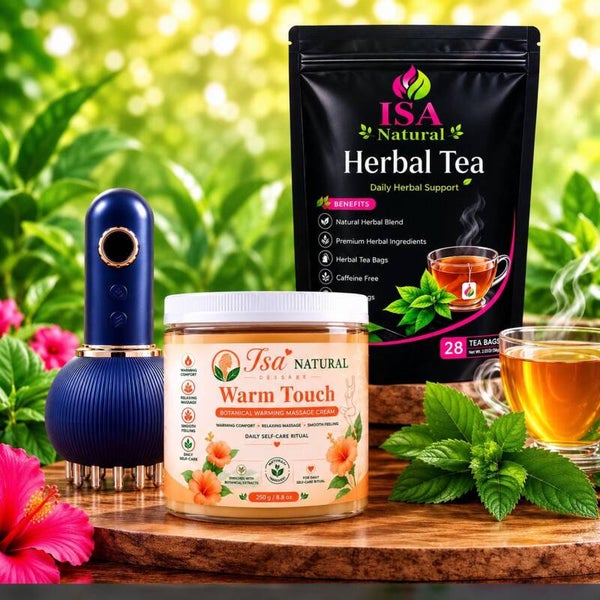 Isa Natural Herbal Tea & Warm Touch Belly Massage Set