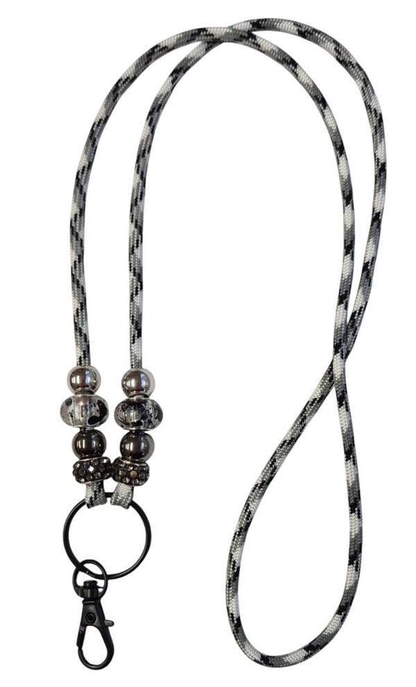 Keycord Zwart met Wit gemengd