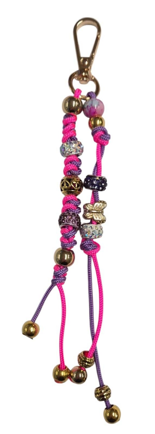 Tassenhanger Lila met Neon roze gemengd