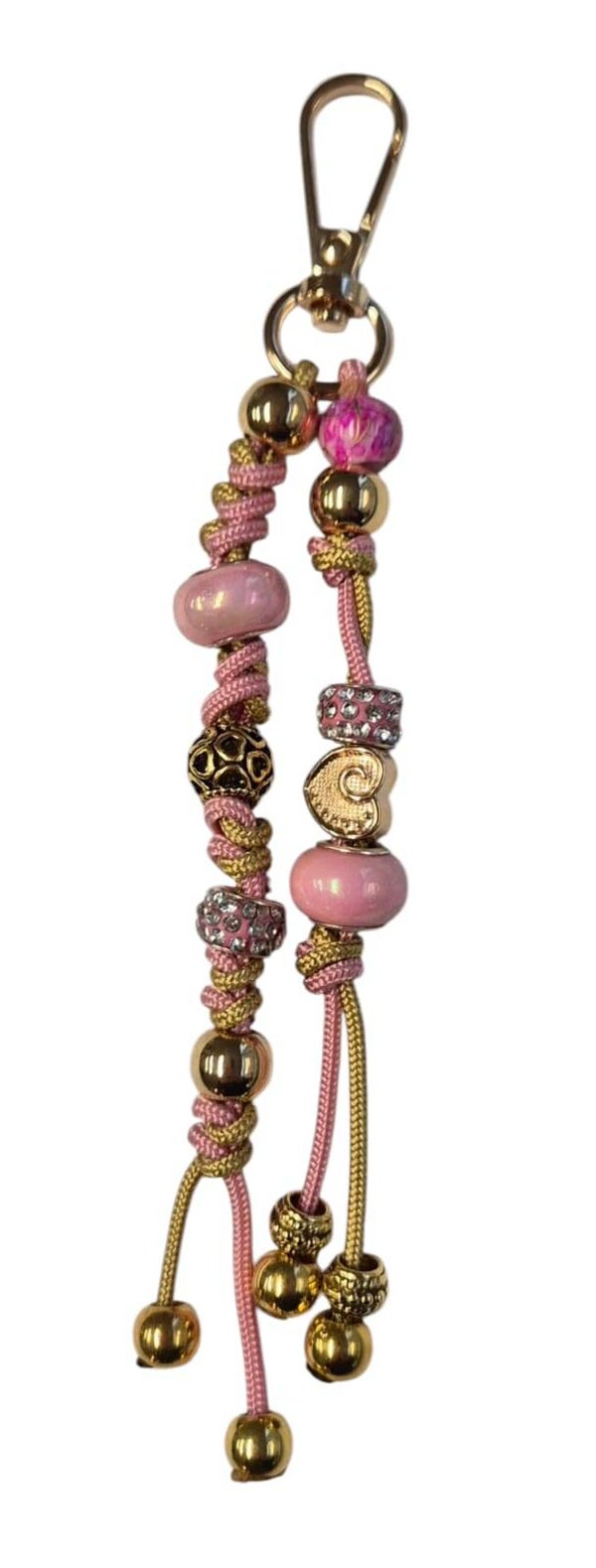 Tassenhanger Rose met Goud gemengd