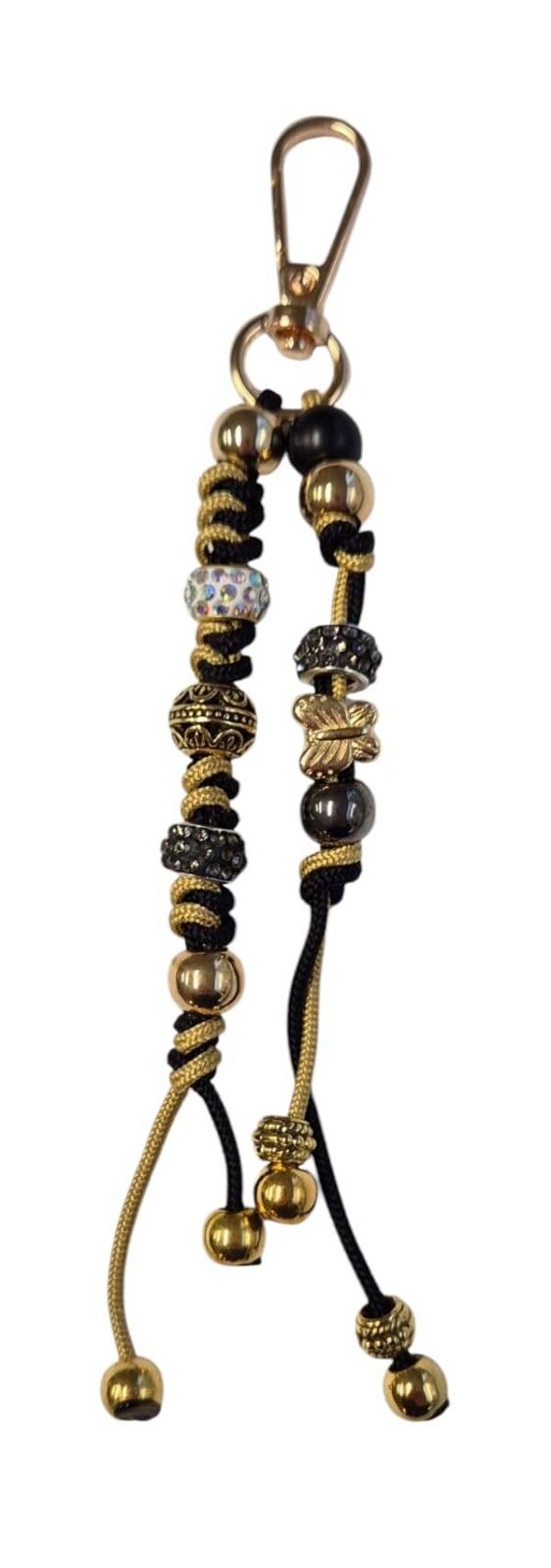 Tassenhanger zwart met goud gemengd