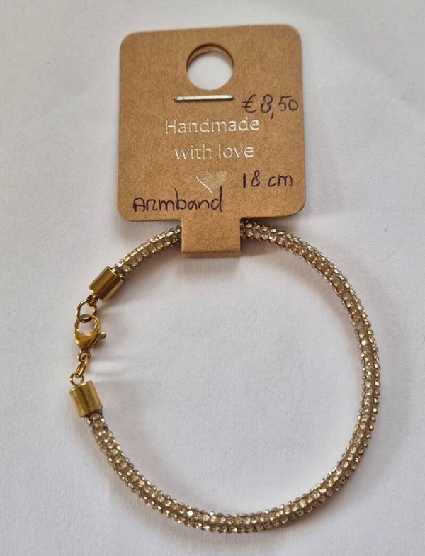 Armband Champagne/Goud Strass