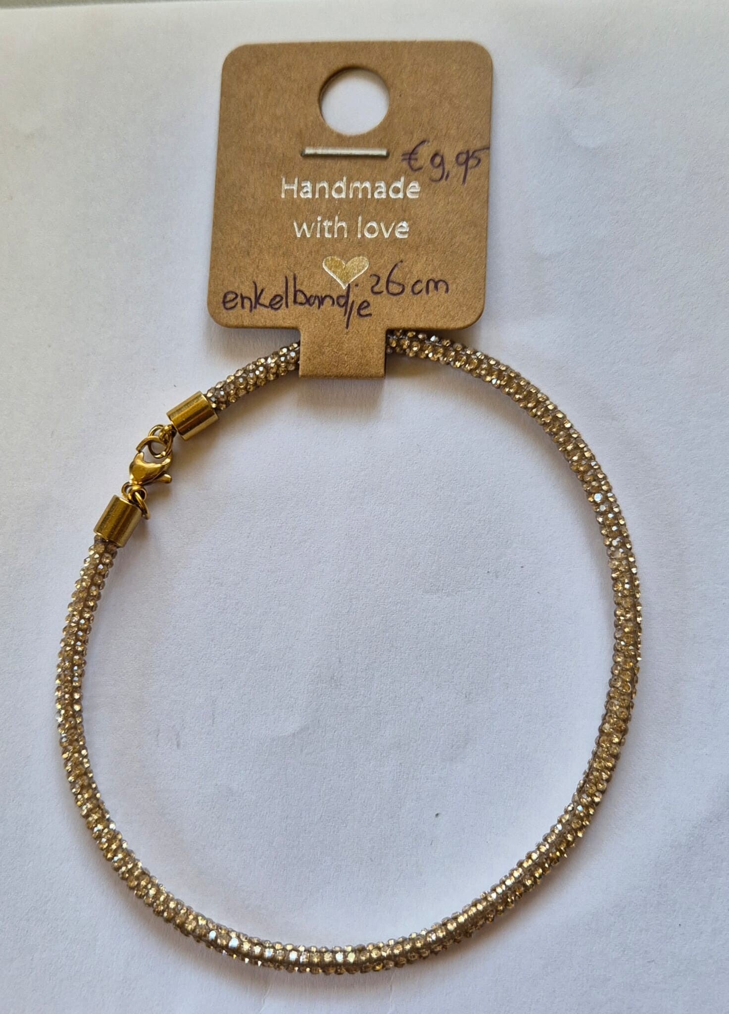Enkelbandje Champagne/Goud Strass