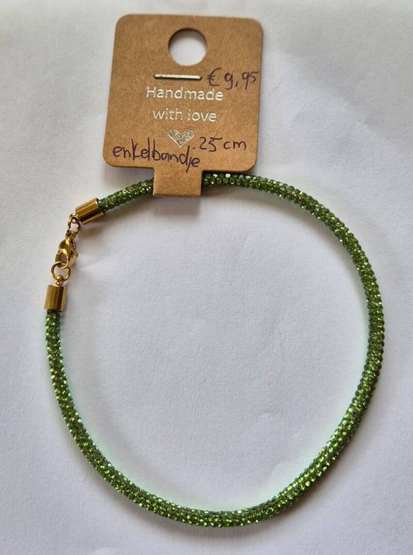 Enkelbandje Groen Strass