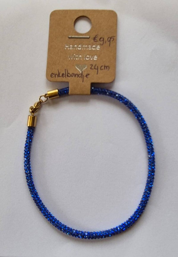 Enkelbandje Royal Blauw Strass