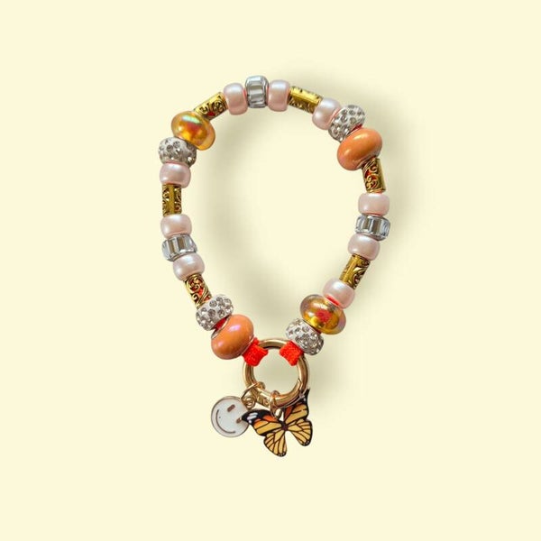 Ibiza armband style goud, oranje