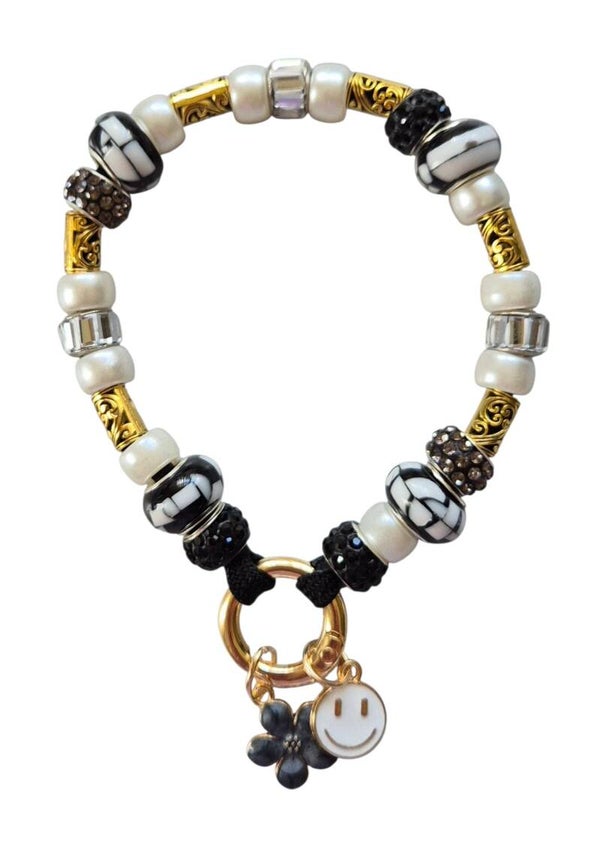 Ibiza armband style zwart, goud combi 2