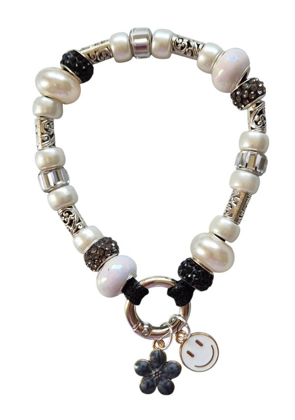 Ibiza armband style zwart, zilver