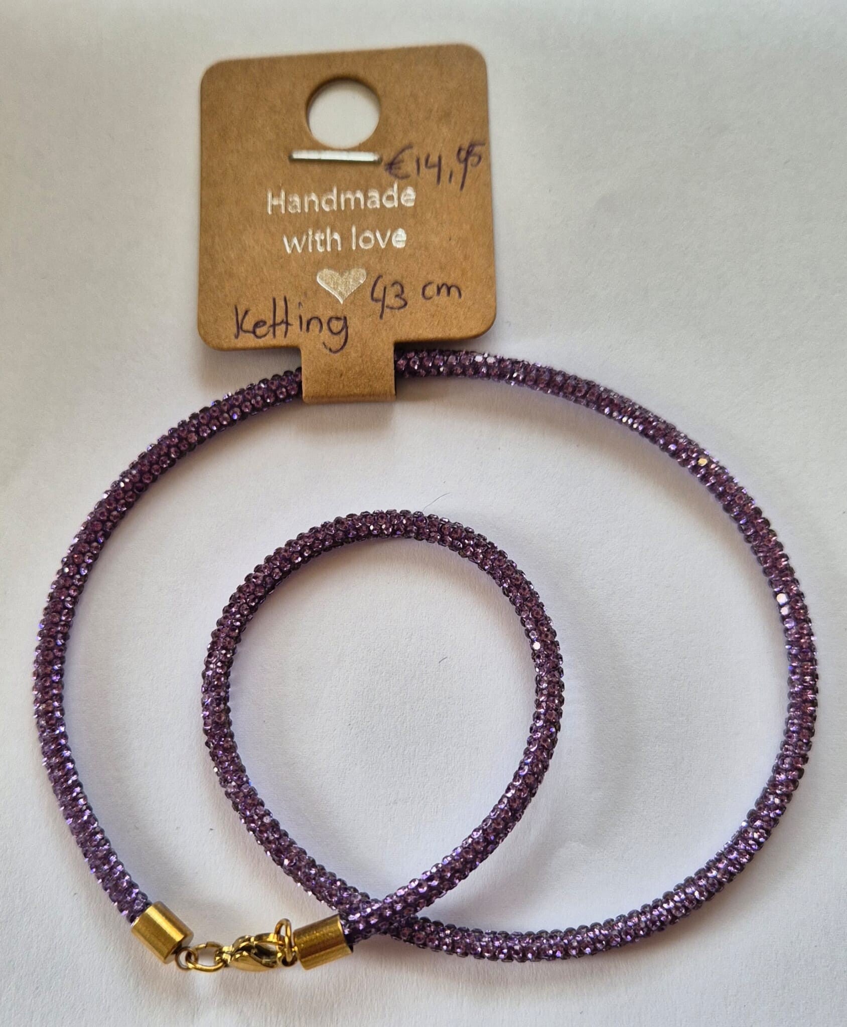 Ketting Paars Strass
