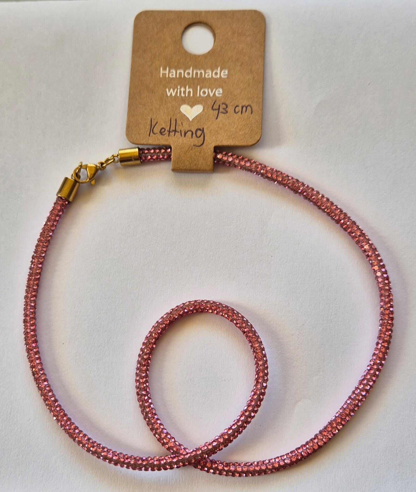 Ketting Roze Strass