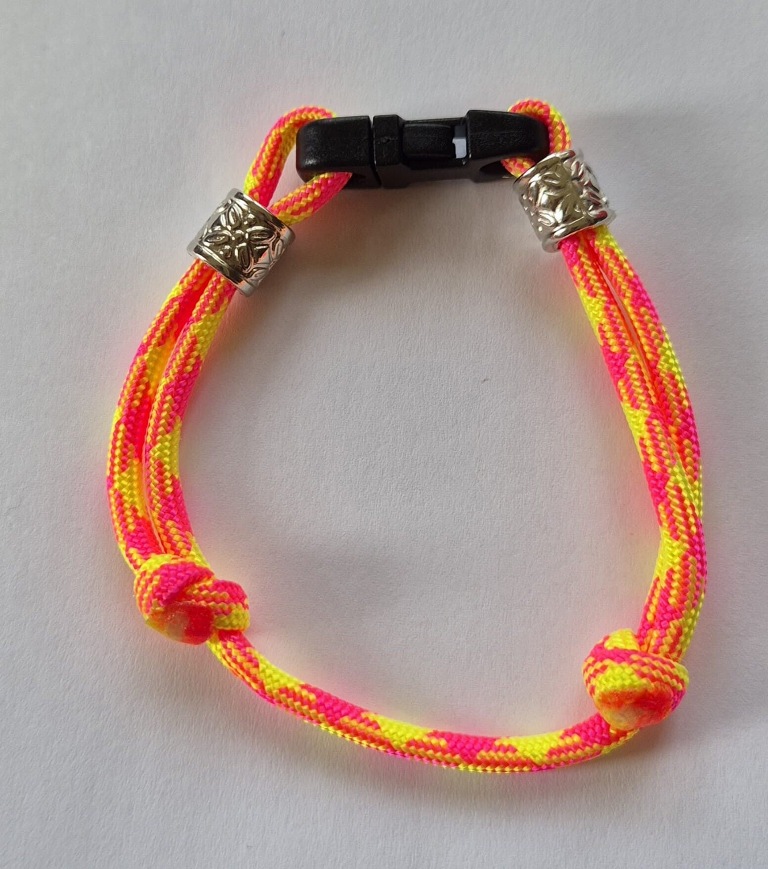 Puppy ID bandje Neon Rose/Geel