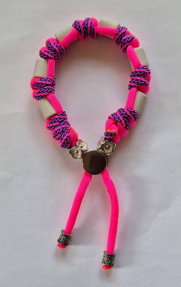 Tekenbandje Neon Rose met Blauw