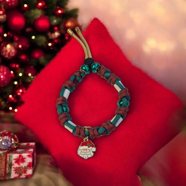 Tekenband groen, goud, Burgundy met bedel naar keuze