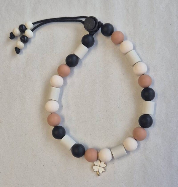 Tekenband zwart,,beige,wit combie 12mm
