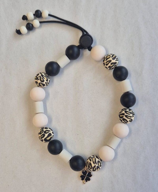 Tekenband zwart,beige,tijgerprint 15mm