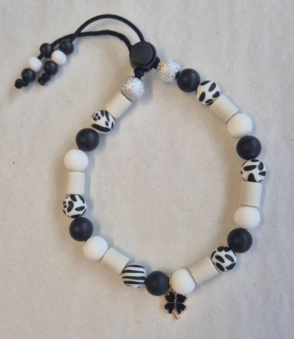 Tekenband wit,zwart,zilver,zebraprint 12mm