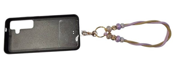 Telefoon koord pols model lila/goud