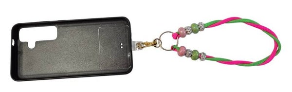 Telefoon koord pols model neon groen/neon roze