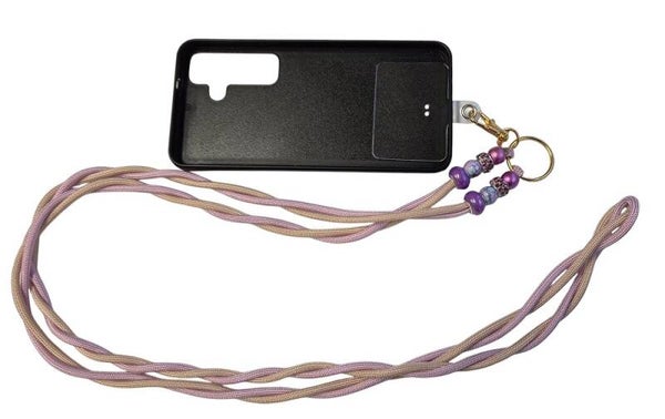 Telefoon koord lang beige/lila