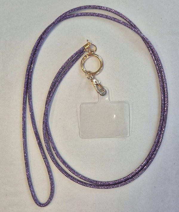 Telefoonkoord lang Paars Strass