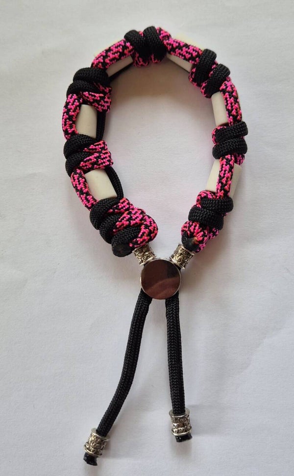 Tekenbandje Zwart met Neon Rose combie 2
