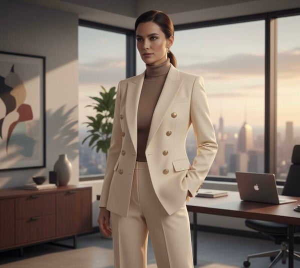 La Veste Prestige : Ton tailleur croisé, chic et structuré