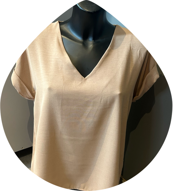 Top col V Lucie manches courtes