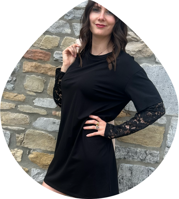 Robe  dentelle Vicky courte manches dentelle