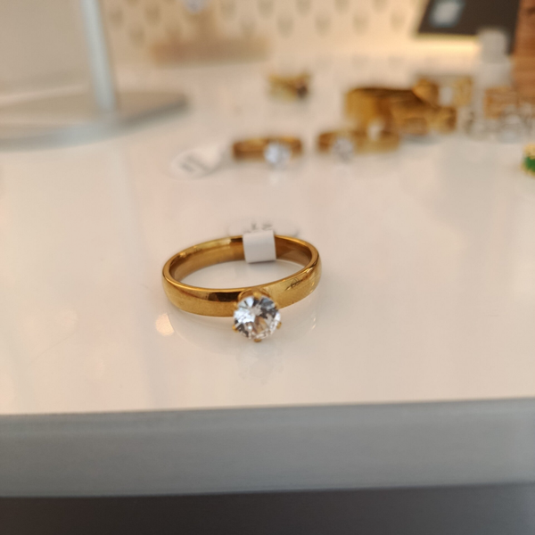 Bague Solitaire blanche taille 66